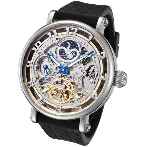 automatic skeleton watch with date.